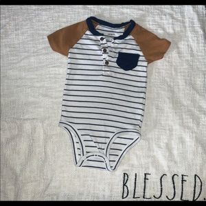 Brown and blue onsie